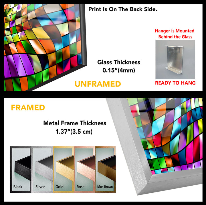 Mix Colors Fractal Art Glass Wall Art