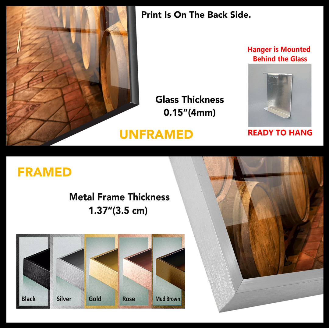 Wine Cellar Glass Wall Art, glass photo prints, glass picture prints