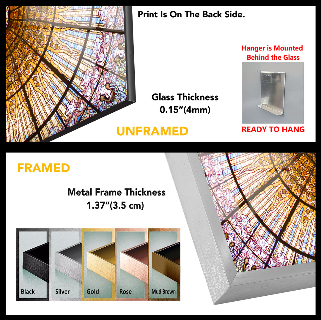 Stained Glass Art Tempered Glass Wall Art - MyPhotoStation