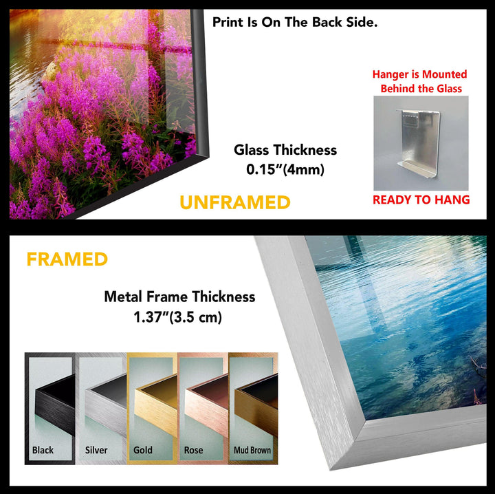 Nature & Colorful Flowers Glass Wall Art