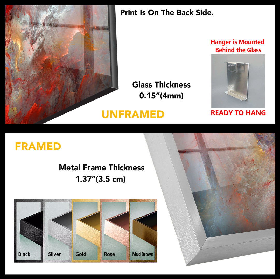 Red Abstract Tempered Glass Wall Art - MyPhotoStation