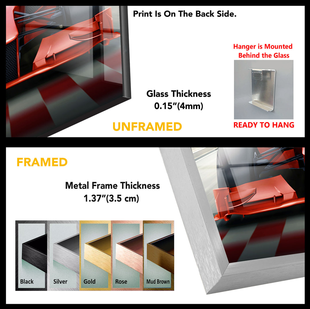 Formula Car Tempered Glass Wall Art - MyPhotoStation