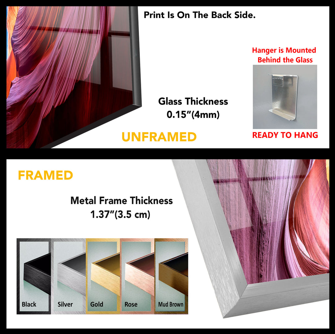 Lower Antelope Grand Canyon Glass Wall Art