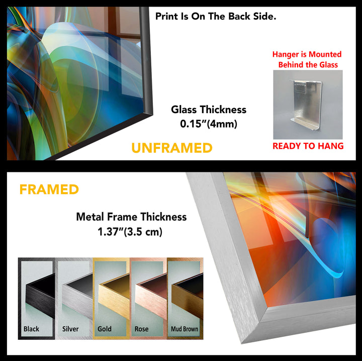 Vibrant & Futuristic Abstract Glass Wall Art