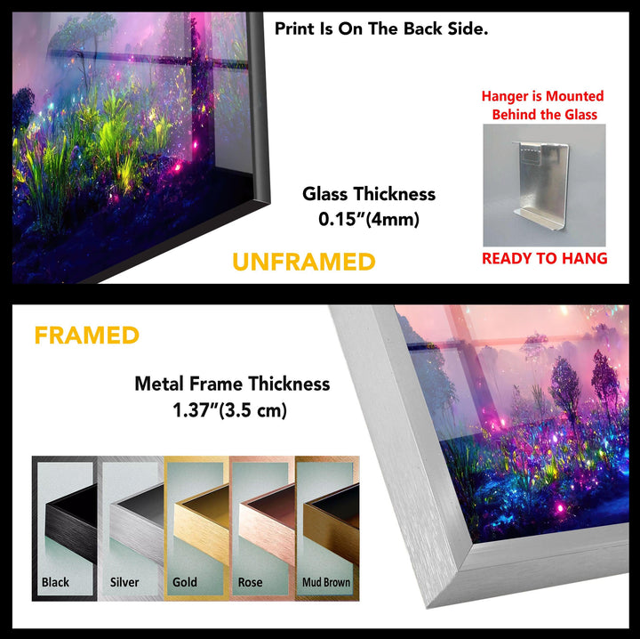 Bioluminescence Plants Glass Wall Art, custom glass photo prints, large glass prints