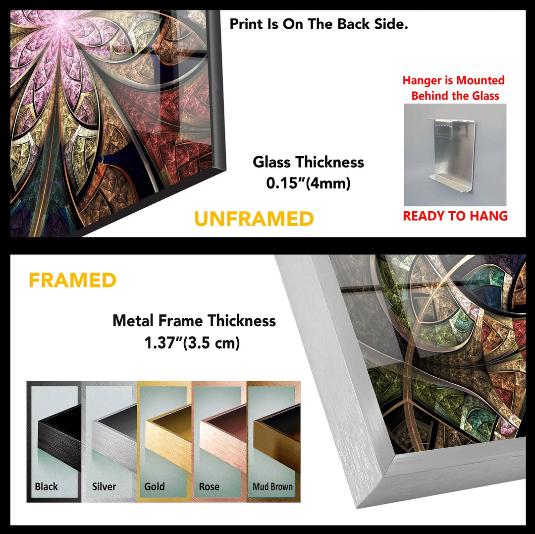 Decorative Brown Fractal Glass Wall Art