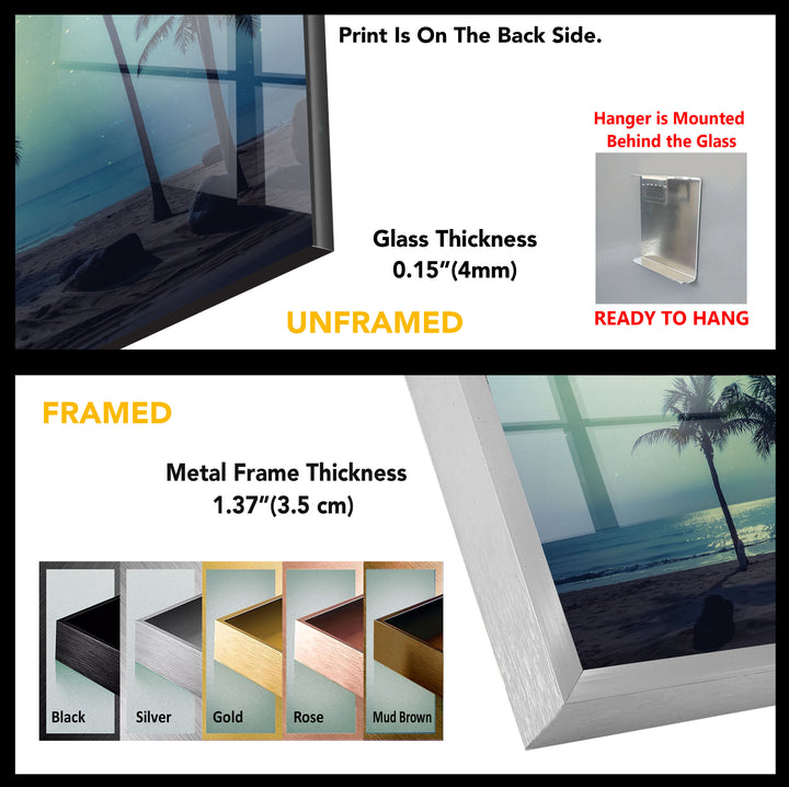 Fantasy Tropical Beach Glass Wall Art