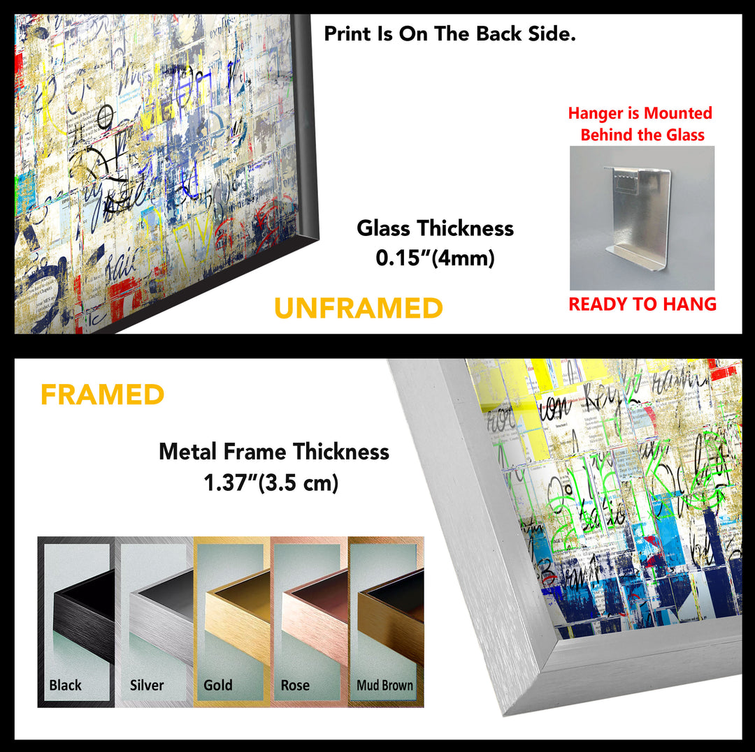 Graffiti Street Abstract Tempered Glass Wall Art - MyPhotoStation