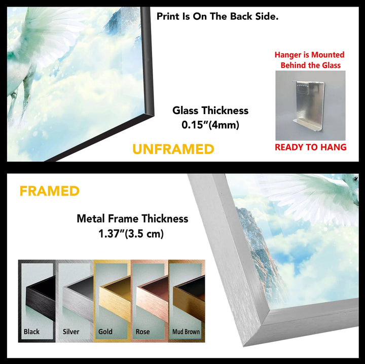 Pegasus Greek Mythology Tempered Glass Wall Art - MyPhotoStation