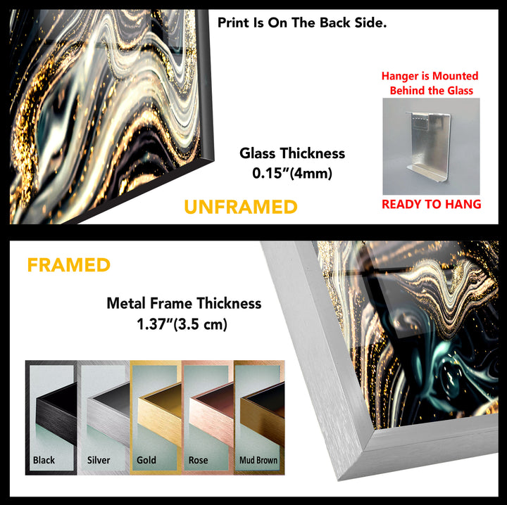 gold Marble Glass Wall Art