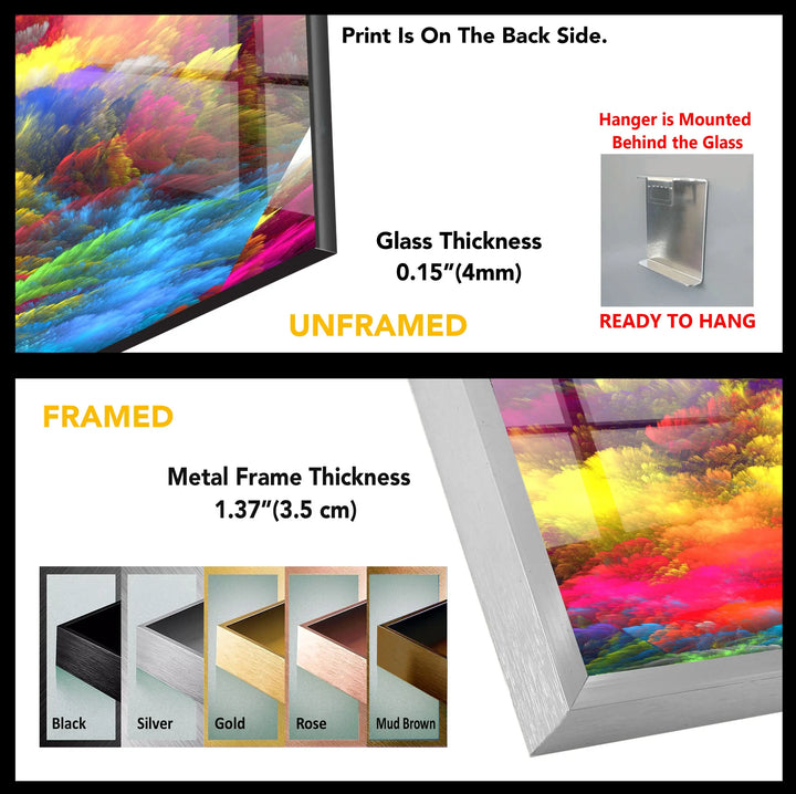 Colorful Clouds Abstract Glass Wall Art