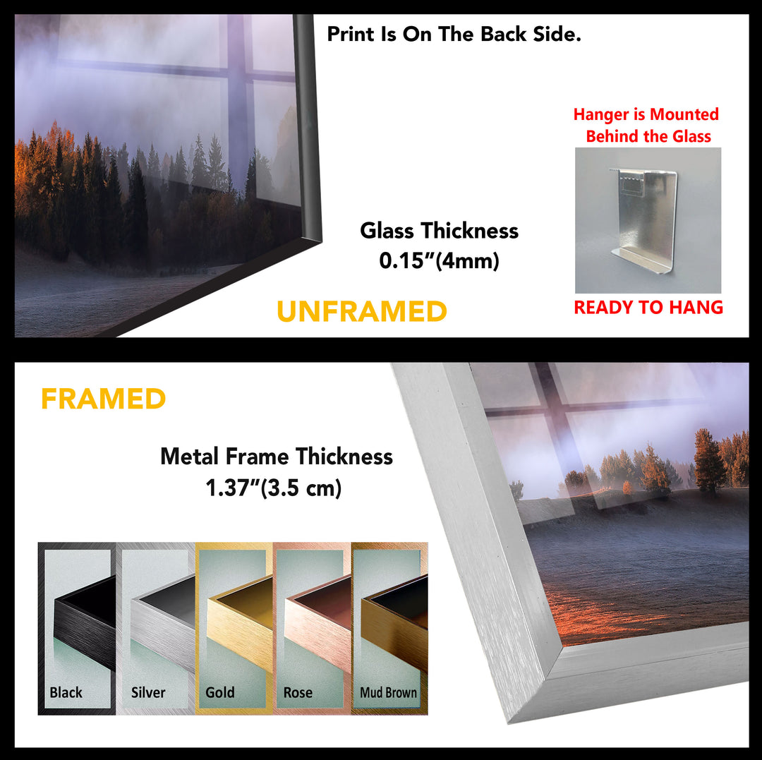 Foggy Sunset Tempered Glass Wall Art - MyPhotoStation