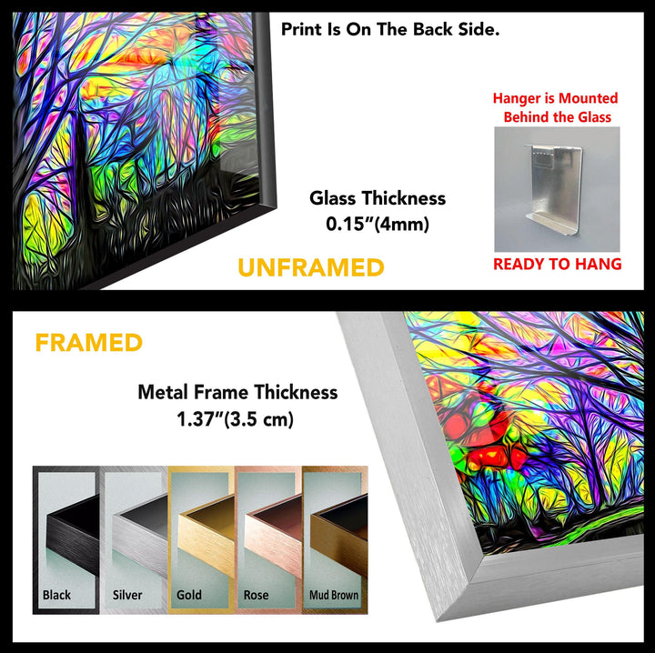 Colourful Tree of Life Glass Wall Art