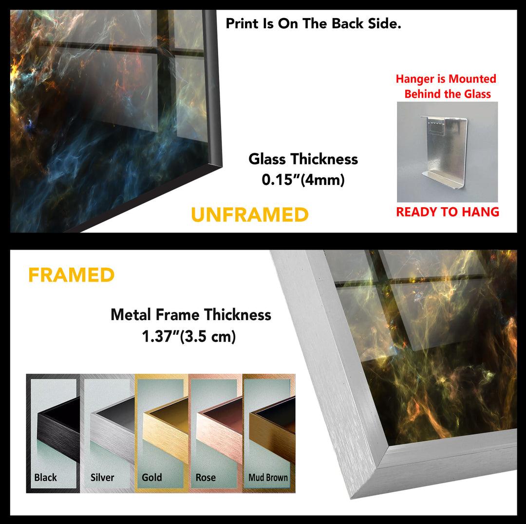 Dark Fractal Art Tempered Glass Wall Art - MyPhotoStation