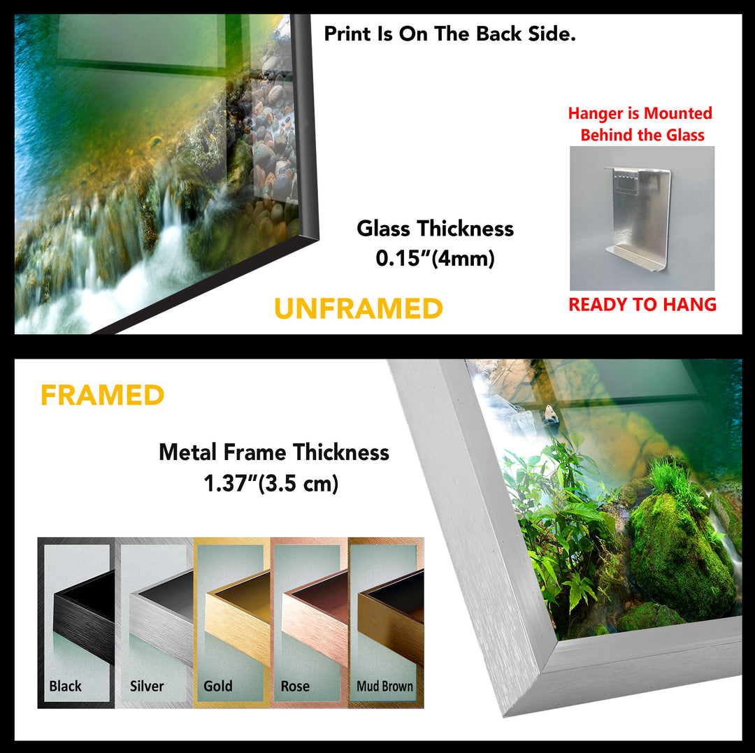 Waterfall Nature Landscape Glass Wall Art