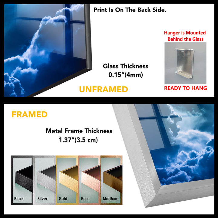 Moonlit Clouds In a Night Sky Glass Wall Art