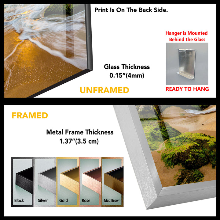 Beach Sunset View Tempered Glass Wall Art - MyPhotoStation