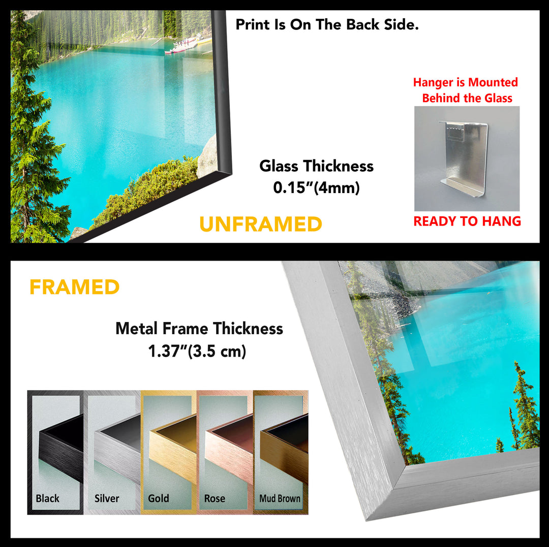 Moraine Lake Landscape Glass Wall Art