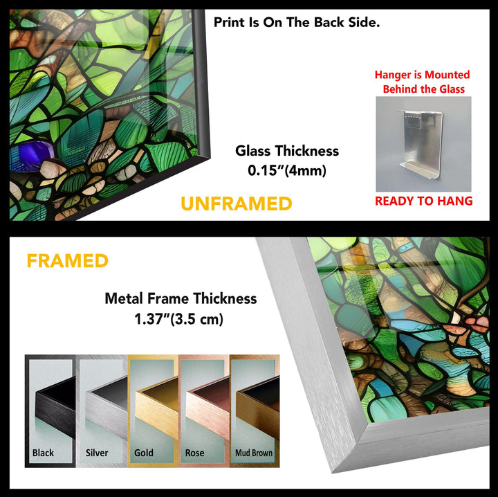 Stained Botanical Glass Wall Art