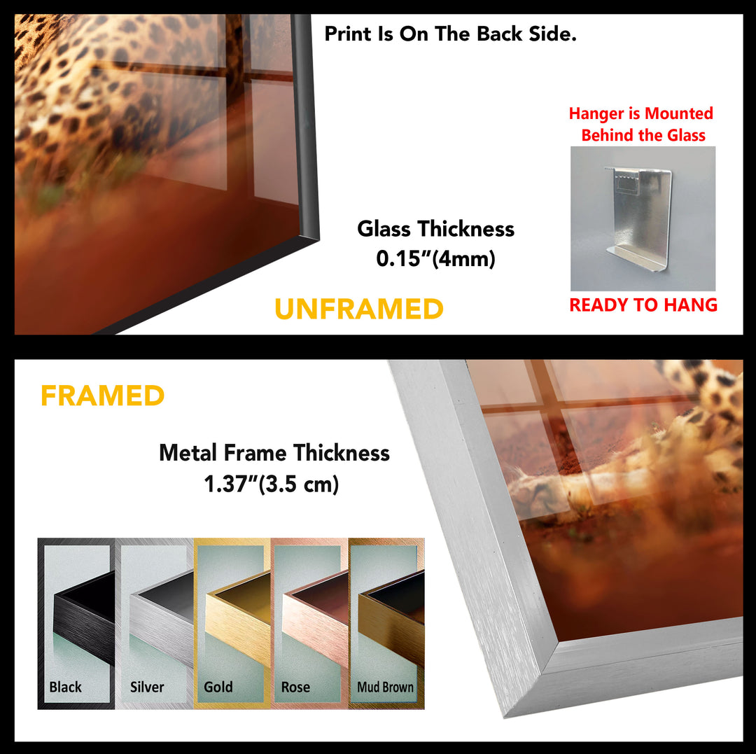 Cheetah Tempered Glass Wall Art - MyPhotoStation