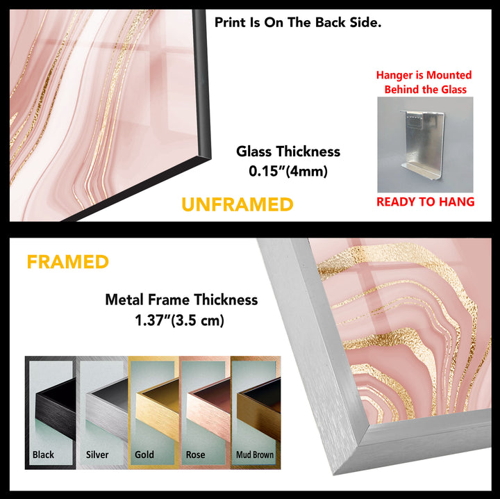 Pink Marble Tempered Glass Wall Art - MyPhotoStation