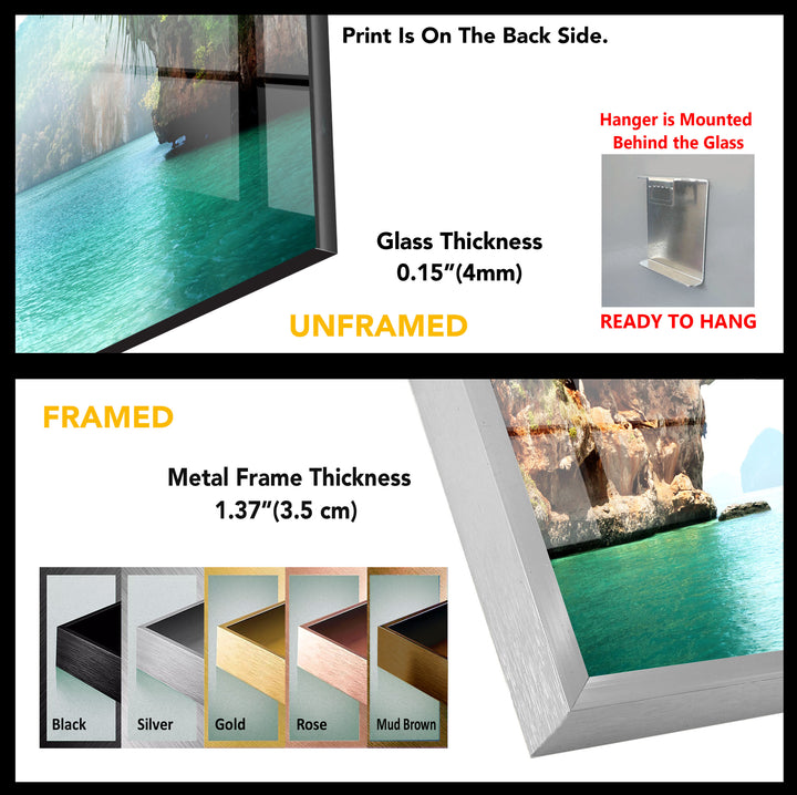 Thai island Ko Phi Phi Lee Glass Wall Art