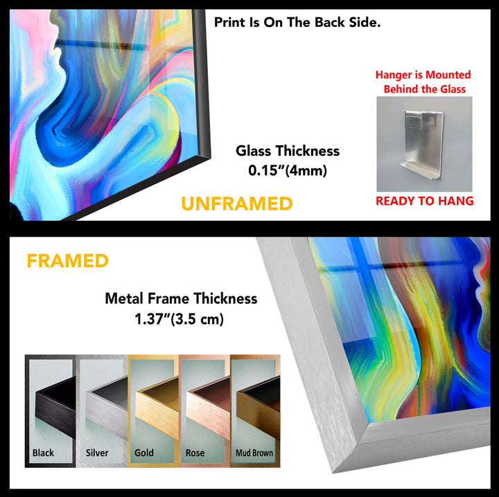 Abstract Woman Glass Wall Art