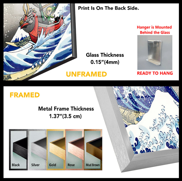 Wave Kanagawa Tempered Glass Wall Art - MyPhotoStation