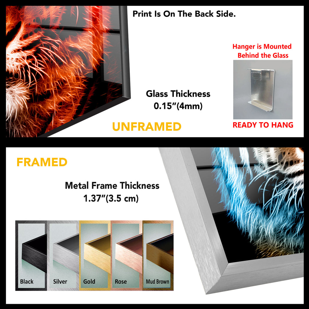 Tiger Portrait Glass Wall Art