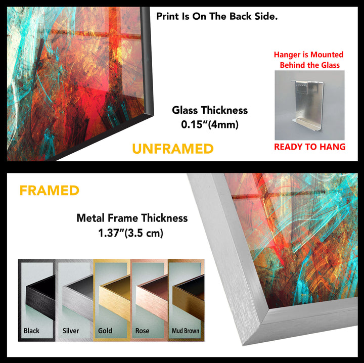 Colorful Abstract Marble Tempered Glass Wall Art - MyPhotoStation