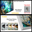 Blue Golden Fractal Glass Wall Art, large glass photo prints, glass wall photos