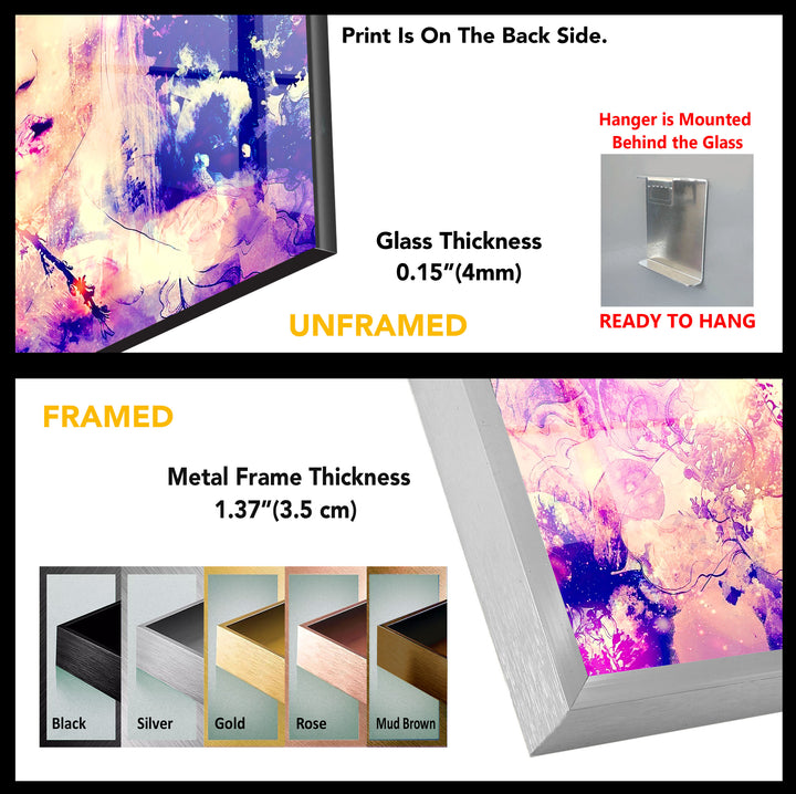 Abstract Painting Woman Glass Wall Art