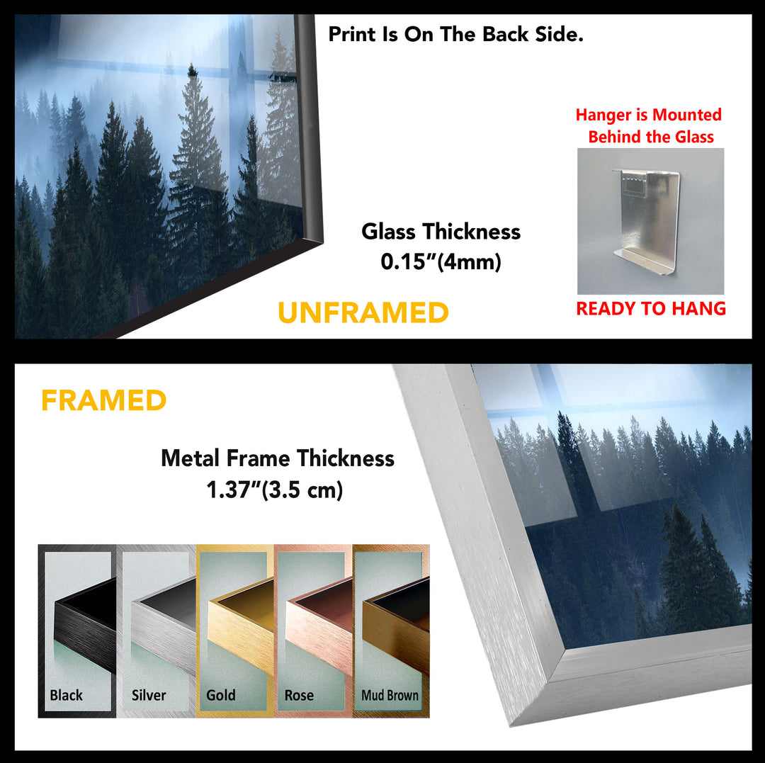 Foggy Sunset Landscape Tempered Glass Wall Art - MyPhotoStation