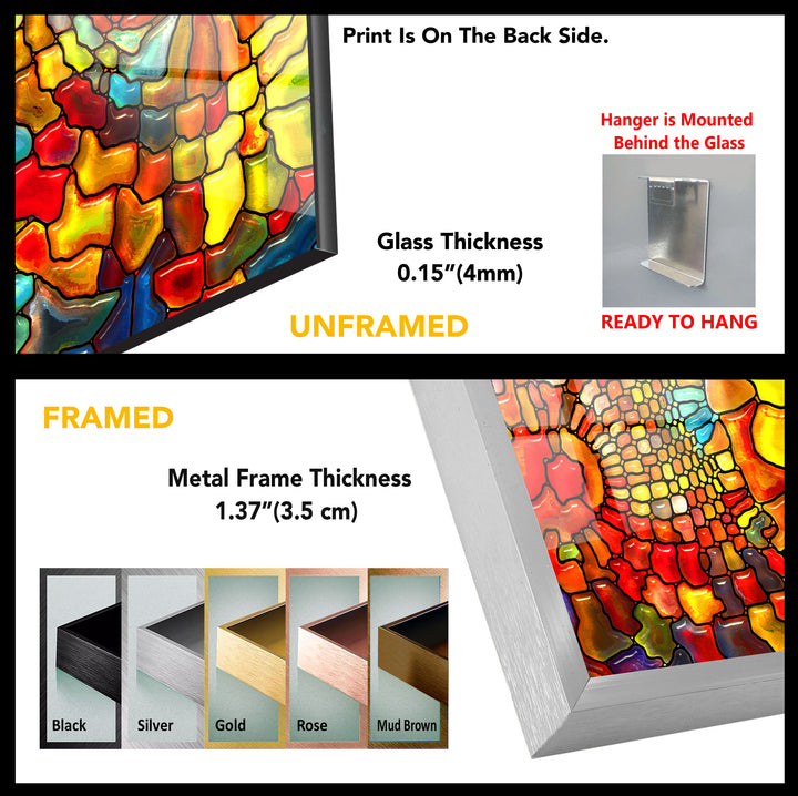 Colors with Stained Glass Tempered Glass Wall Art - MyPhotoStation