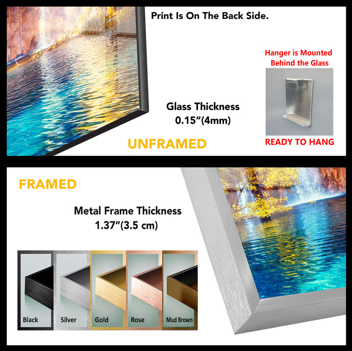 Plitvice Lakes Landscape Glass Wall Art