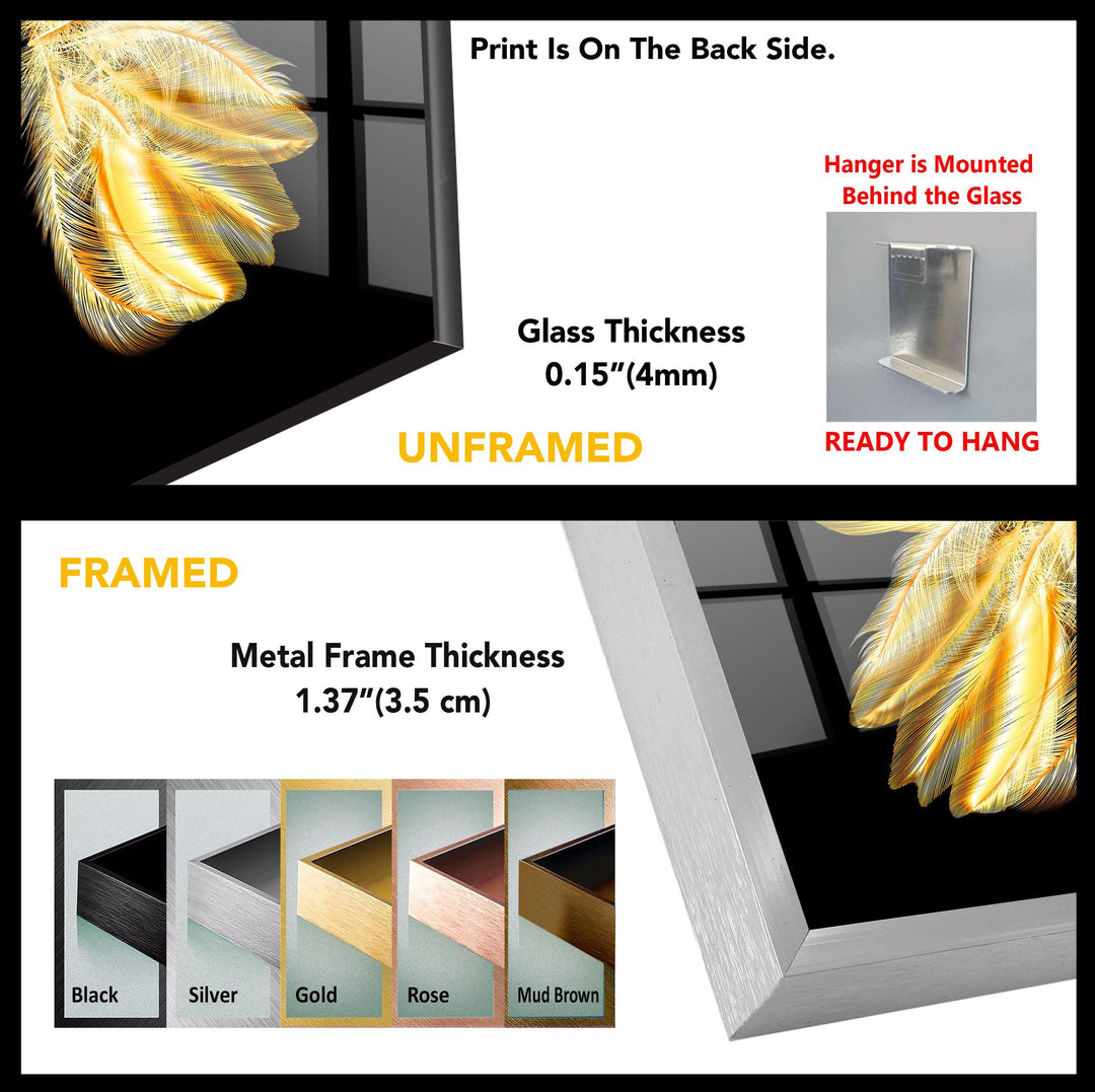 Golden Butterfly Tempered Glass Wall Art - MyPhotoStation