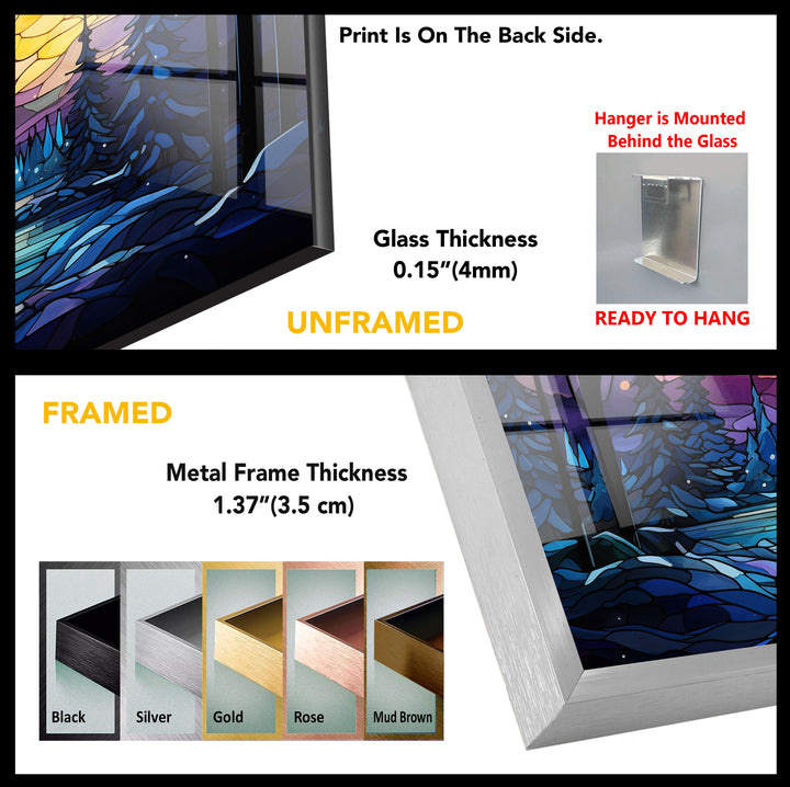 Forest Painting Glass Wall Art