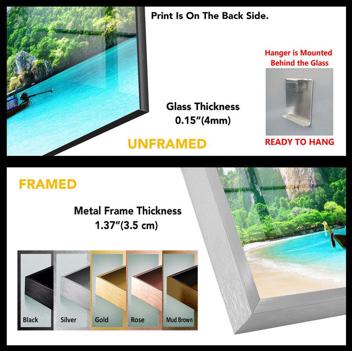 Phuket Tropical Island Glass Wall Art