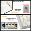 White Marble with Gold Details tempered Glass Wall Art