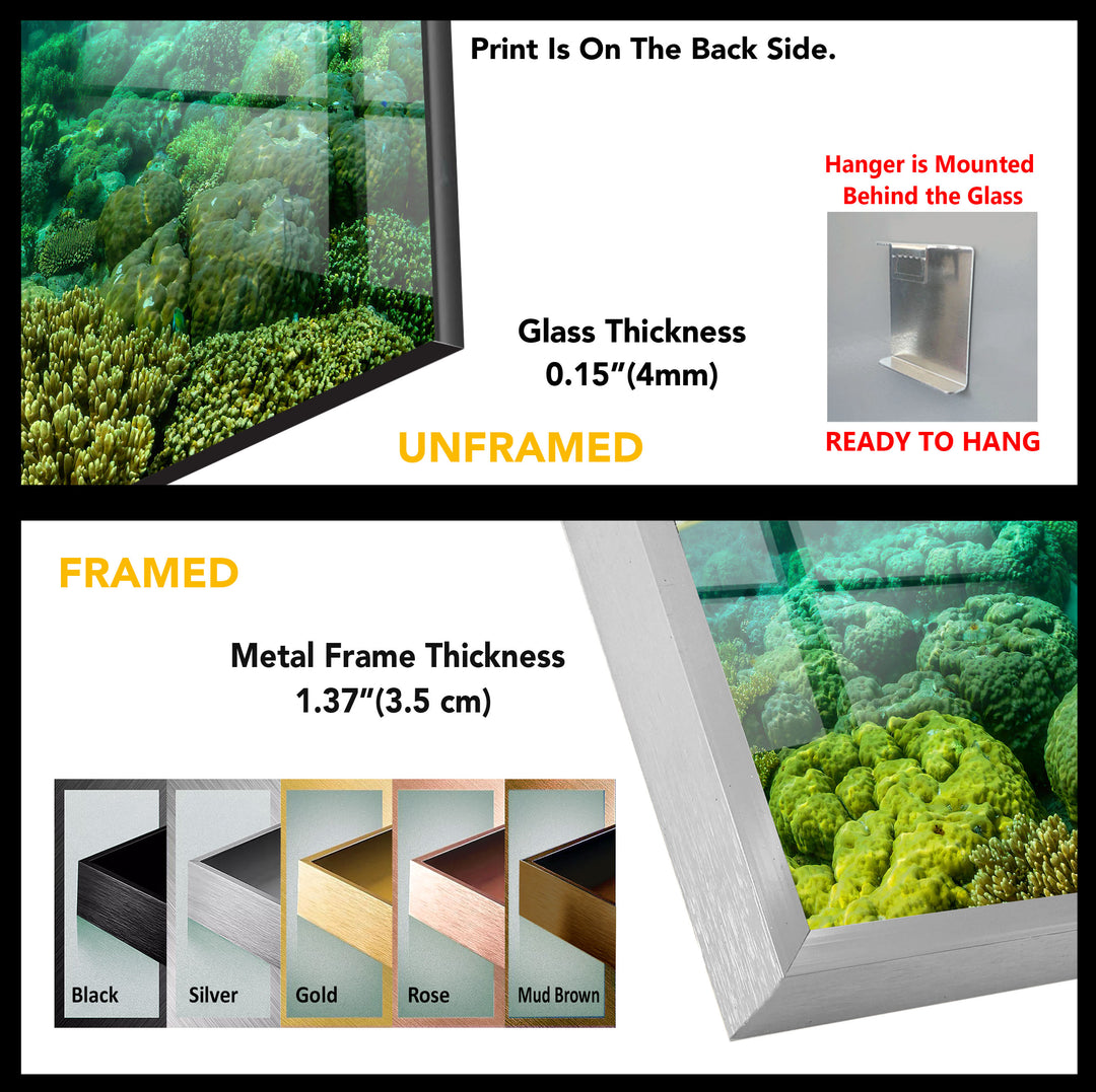 Tropic Island & Under Ocean Glass Wall Art