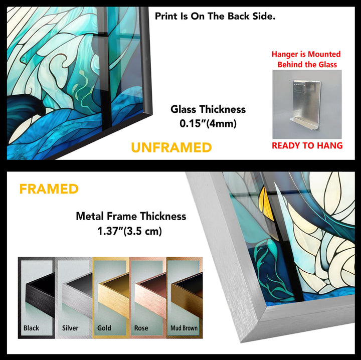 Dolphin Stained Tempered Glass Wall Art - MyPhotoStation