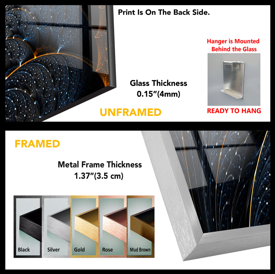 Dark Leaf Abstract Glass Wall Art