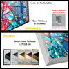 Blue Stained Abstract Tempered Glass Wall Art