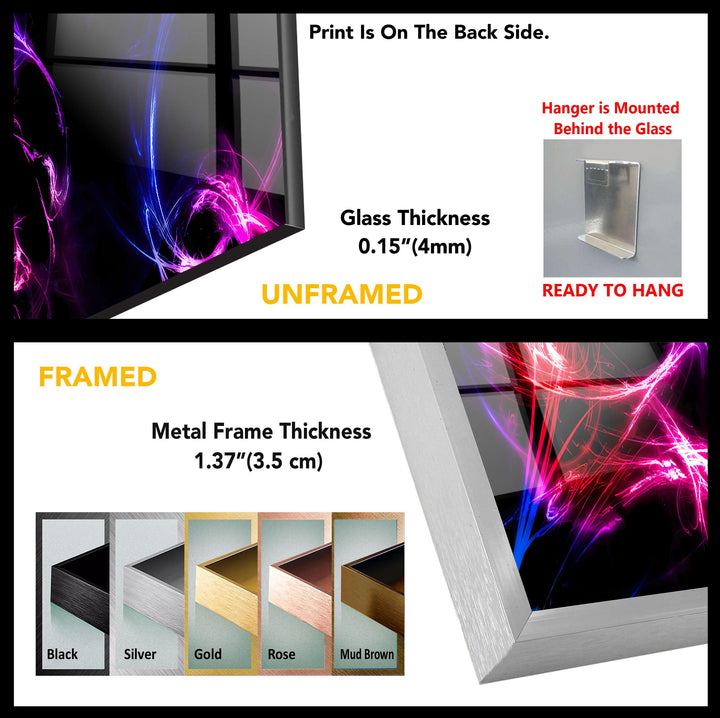 Dark Purple Smoke Glass Wall Art , print on glass, glass printed photos