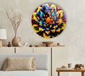 Multicolored Dahlia Flower Glass Wall Art, large glass photo prints, glass wall photos