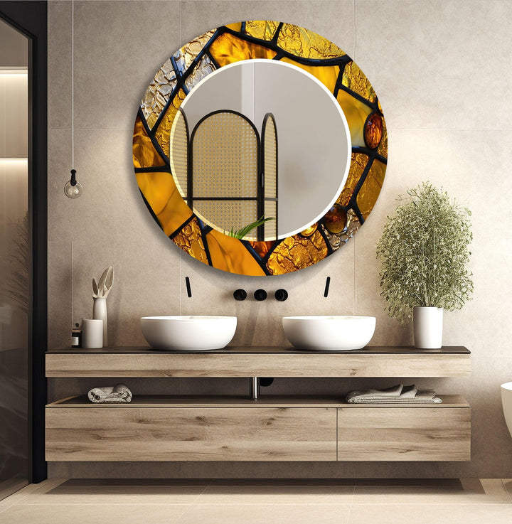 Gold Stained Wall Mirror large wall mirror
