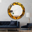 Gold Stained Tempered Glass Wall Mirror