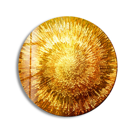 Golden Spiral Abstract Round Glass Wall Art stained glass wall art, stained glass wall decor