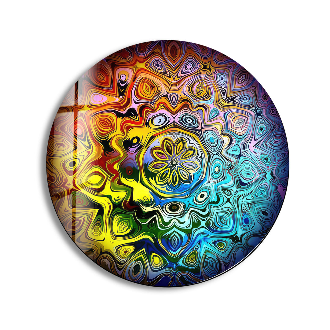 Mandala Round Colored Glass Wall Art art glass wall art, glass wall art pictures
