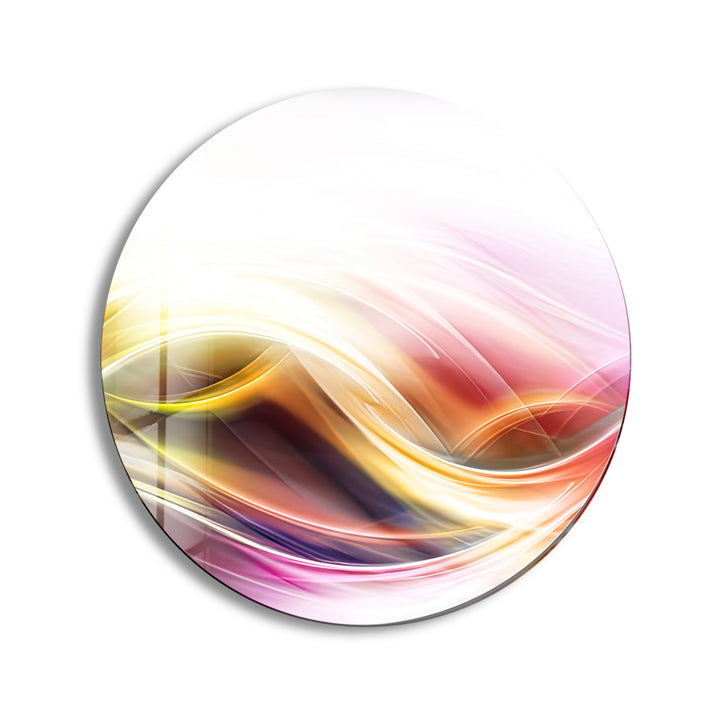 Abstract Round Elegant Light Color Glass Wall Art print picture on glass, Tempered Glass Wall Art
